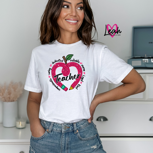 Teacher Pink Pencil Shirt