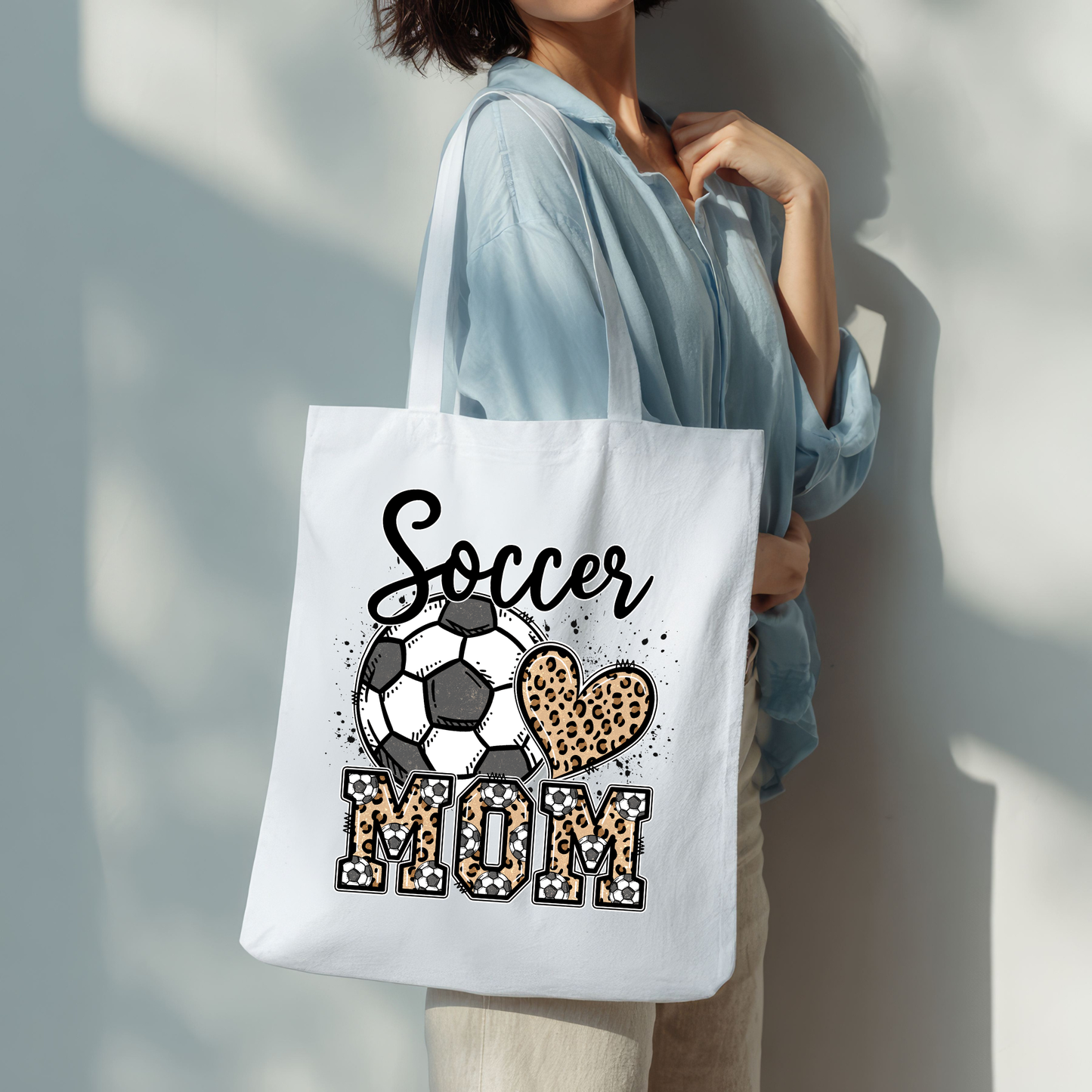 Soccer Mom Animal Print Tote Bag