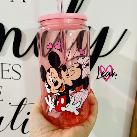 Cute Couple Glass cup