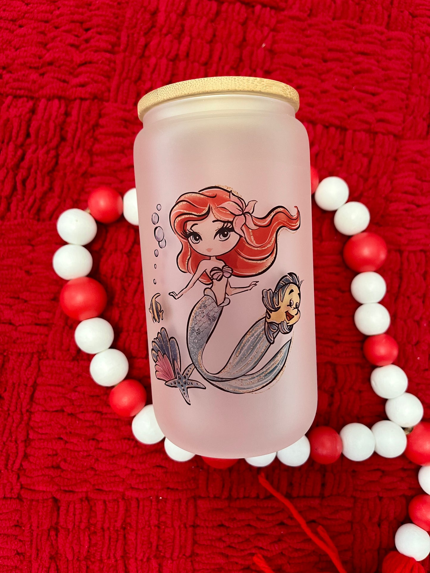 Little Mermaid Glass Can