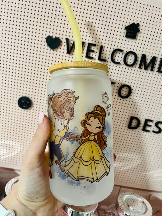 Beast and Belle Glass Cup
