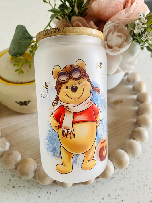 Pooh Pilot Glass Can