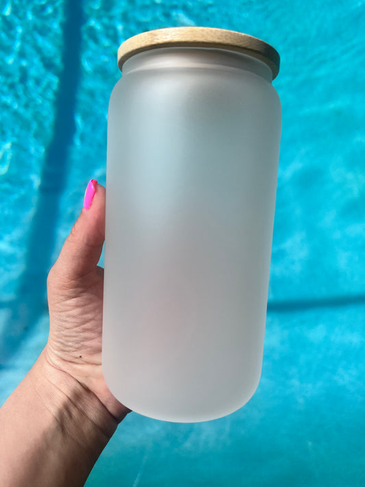 16 oz Sublimation Frosted Glass Can