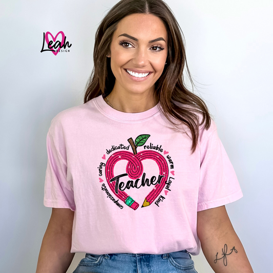 Teacher Pink Pencil Shirt