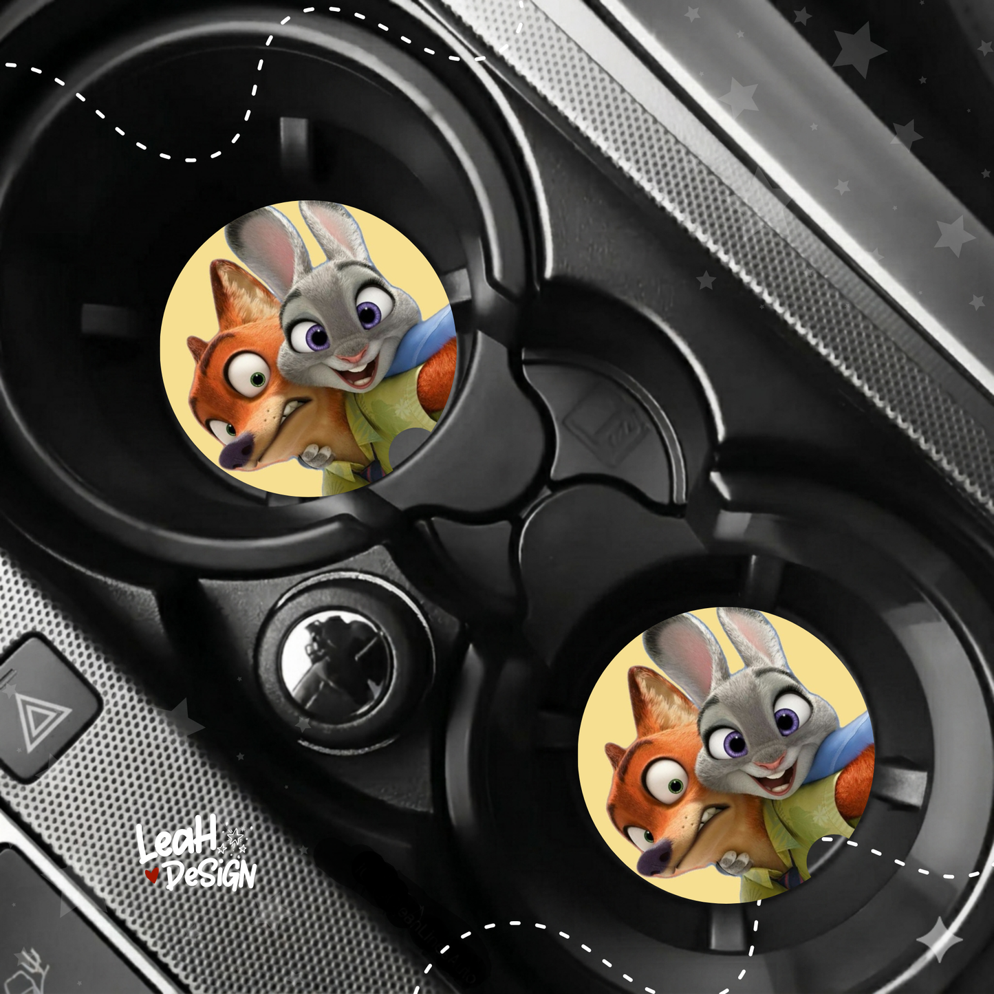 Fox & Bunny Car Coaster
