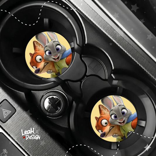 Fox & Bunny Car Coaster