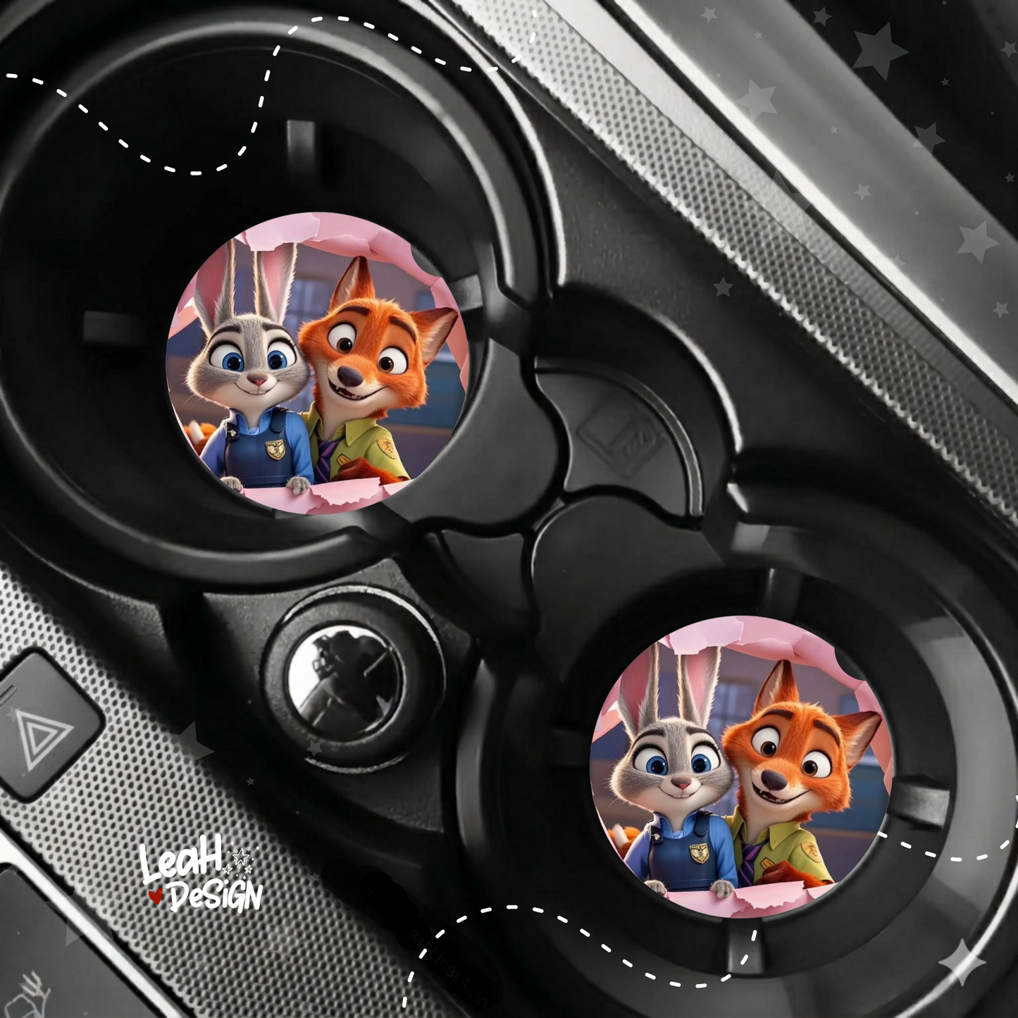 Fox & Bunny Car Coaster