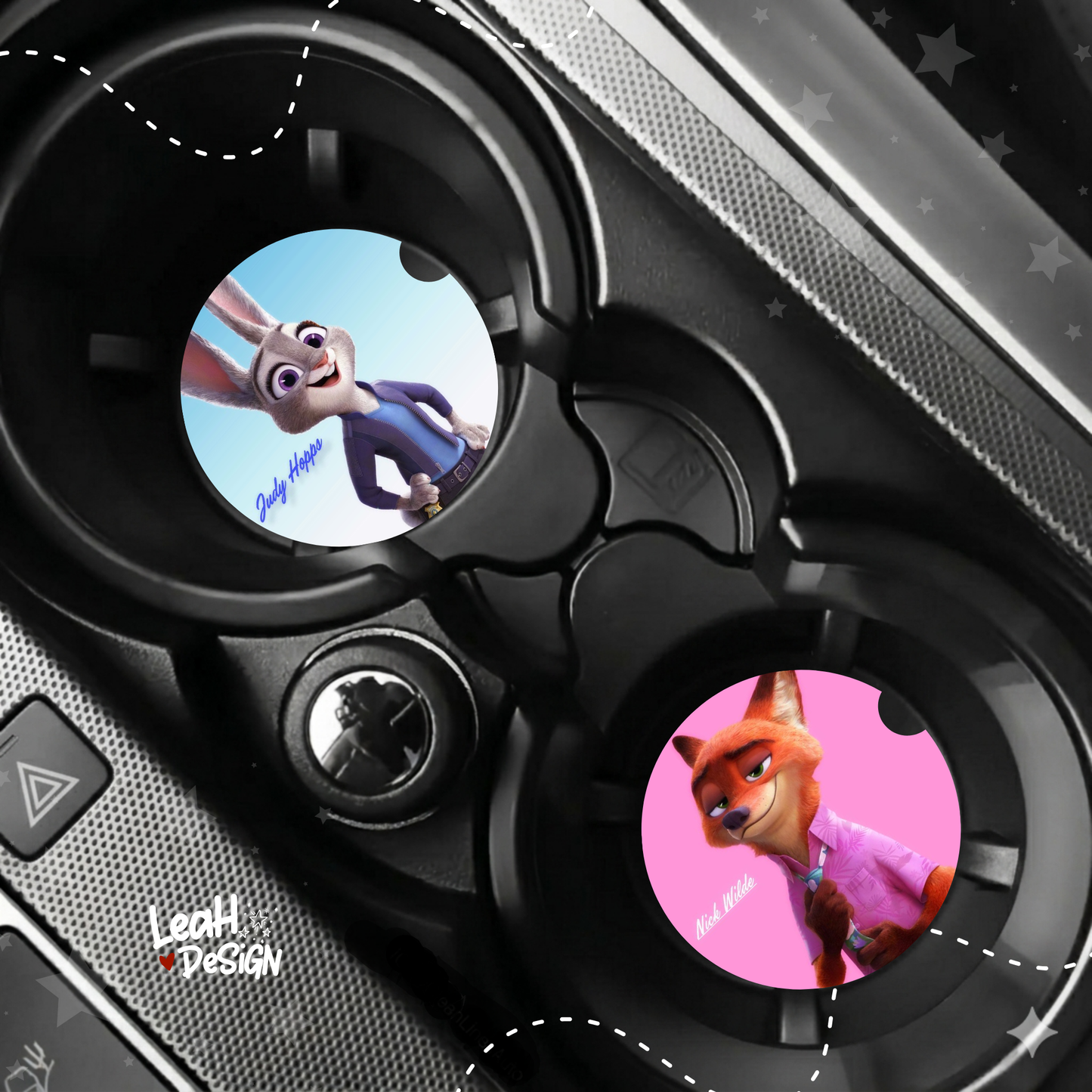 Fox & Bunny Car Coaster