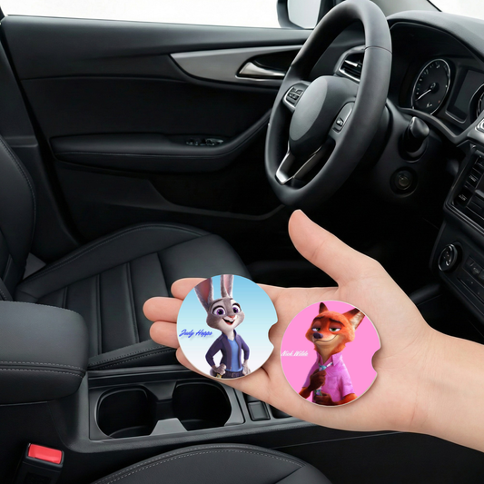 Fox & Bunny Car Coaster