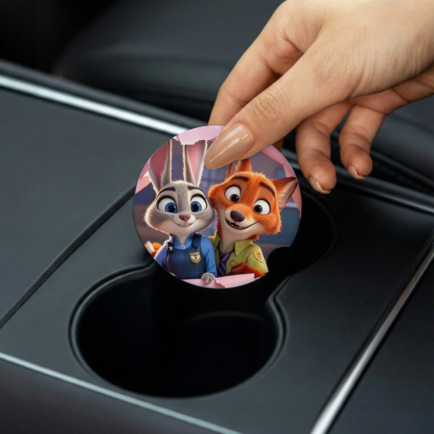 Fox & Bunny Car Coaster