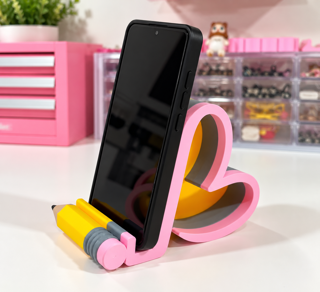 Teacher Pencil Heart Phone Stand