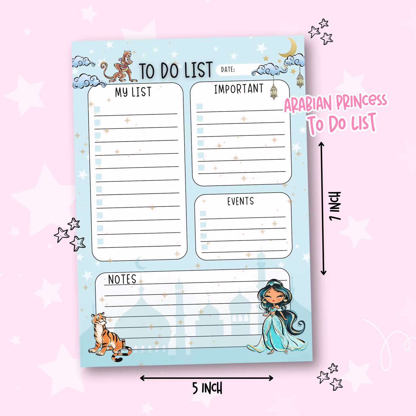 Arabian Princess To-Do List Notepad