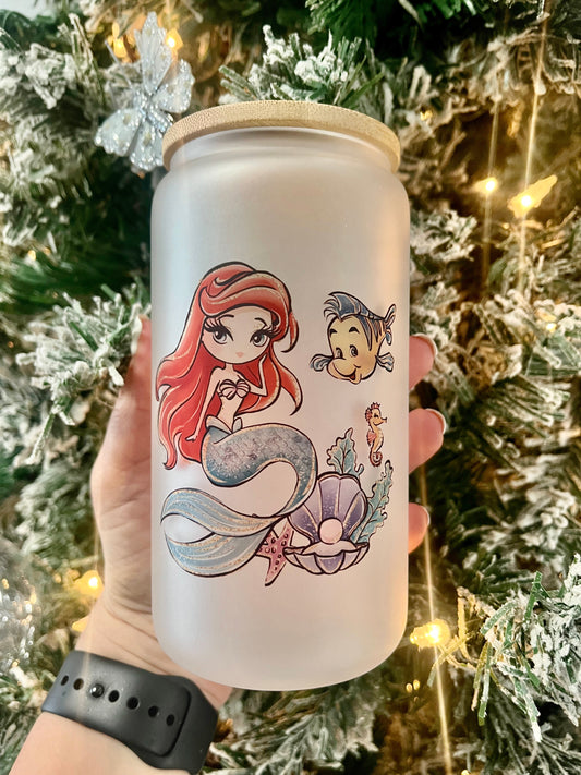 Little Mermaid Glass Can