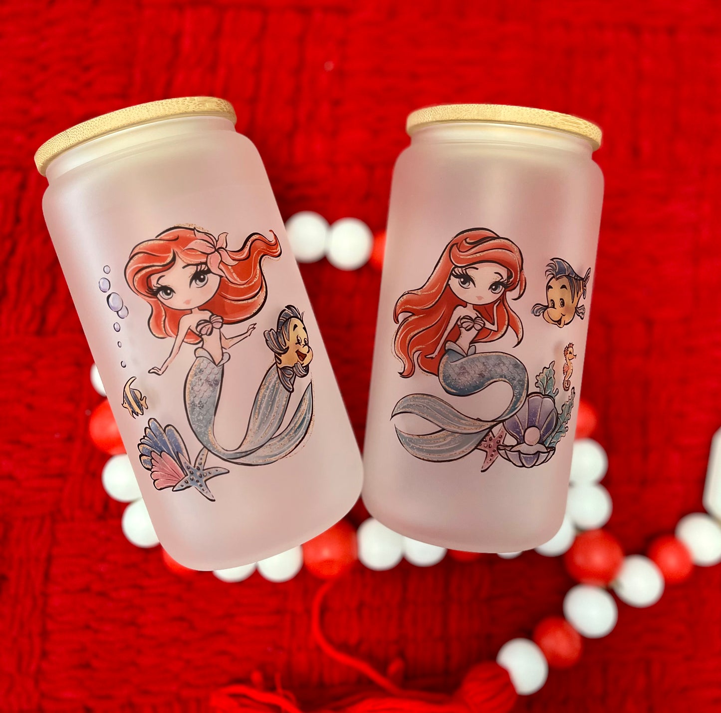 Little Mermaid Glass Can