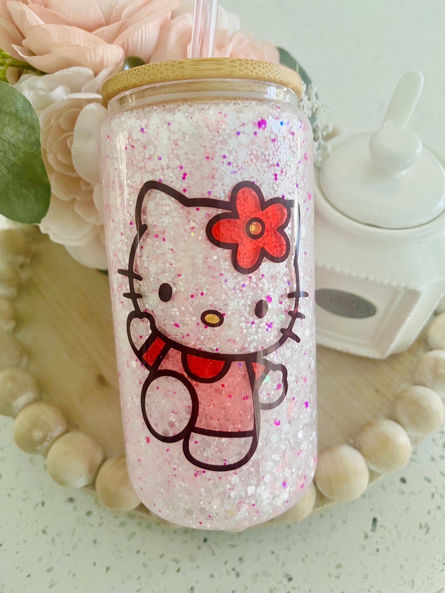 Pink Kitty Snow Globe